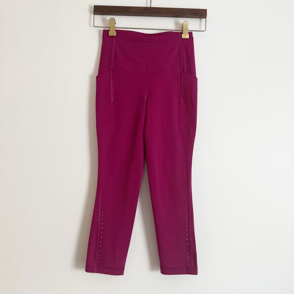 LULULEMON Swift Speed High Rise Crop Leggings Magenta Purple 2 - Picture 3 of 12